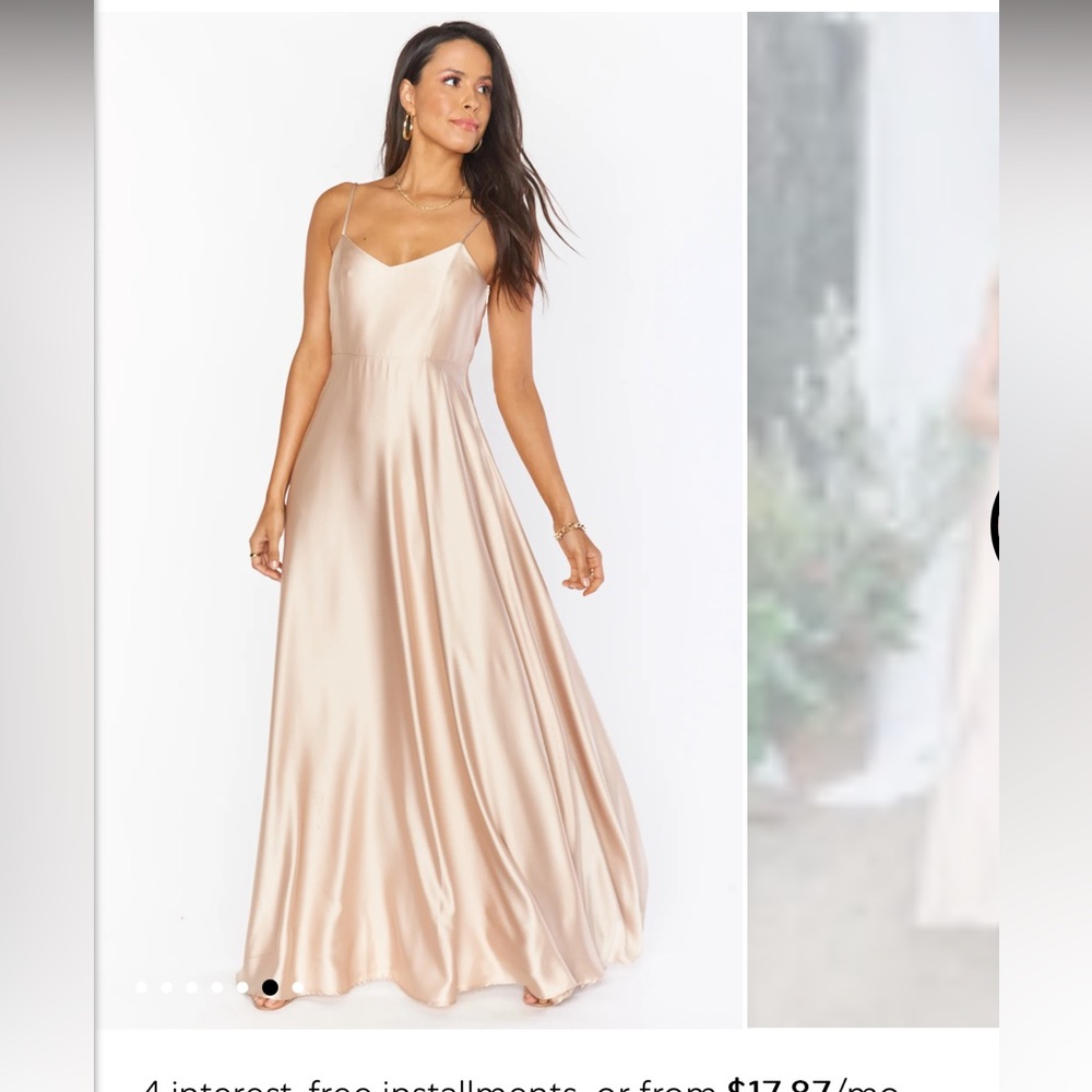 Show Me Your MuMu Champagne Satin Maxi Slip Dress